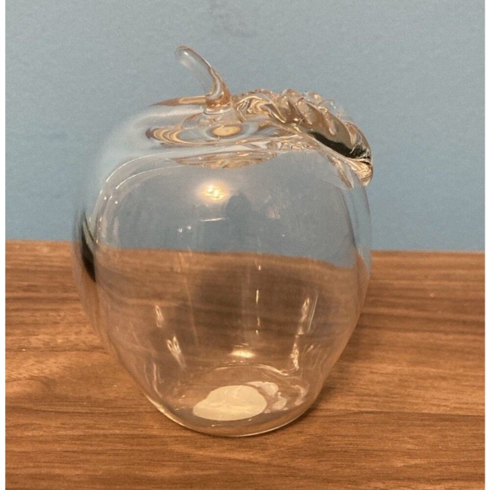 Princess House Crystal Exclusive Hand Blown Crystal Apple Motif Paperweight